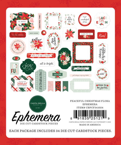 Peaceful Christmas Flora Ephemera - Carta Bella
