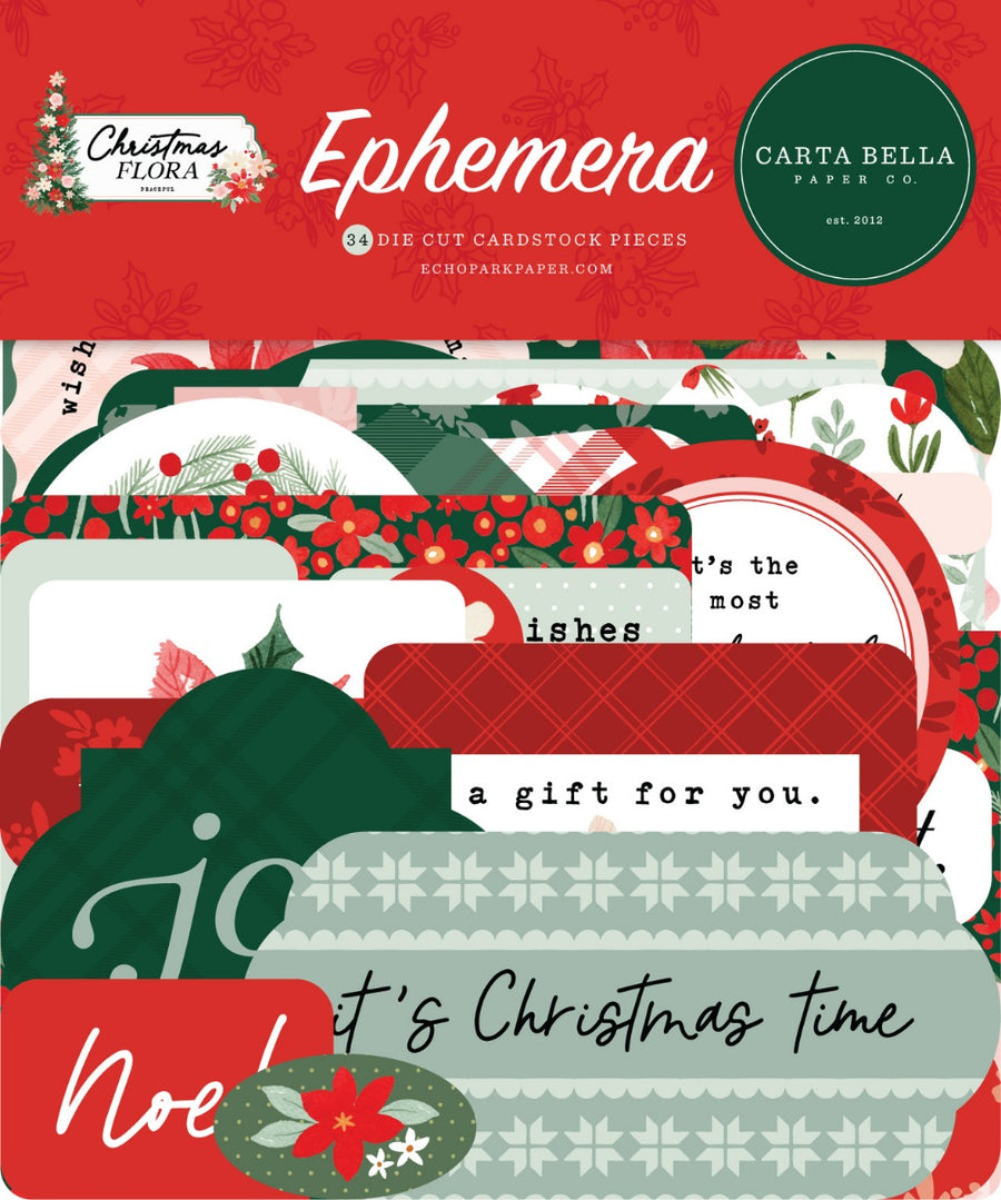 Peaceful Christmas Flora Ephemera - Carta Bella