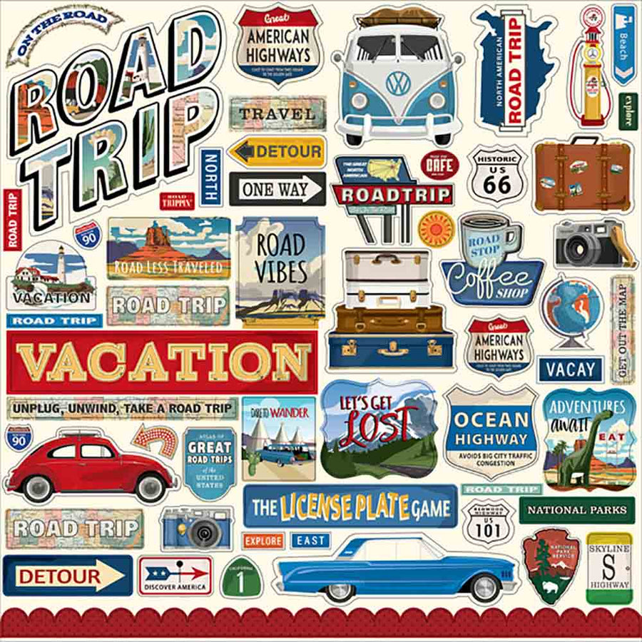 Road Trip Element Stickers - Carta Bella