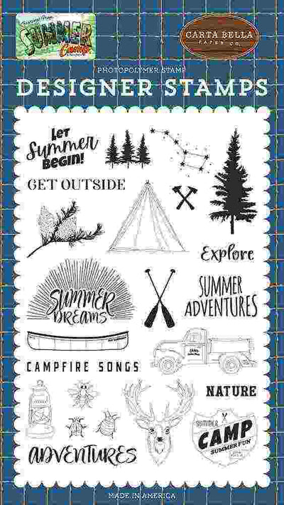 Let Summer Begin Stamp Set - Summer Camp - Carta Bella - Clearance