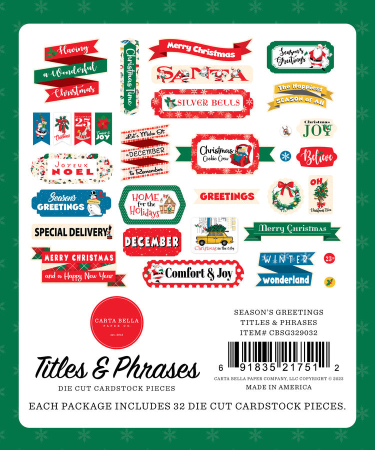 Carta Bella - Season's Greetings - Titles & Phrases