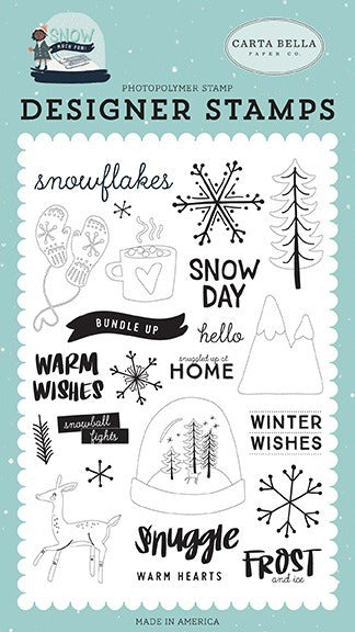 Frost And Ice Stamp Set - Snow Much Fun - Carta Bella - Clearance