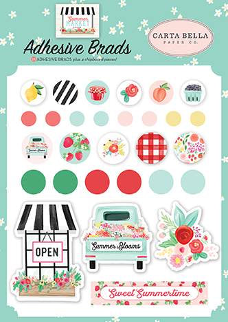 Summer Market Adhesive Brads - Carta Bella*