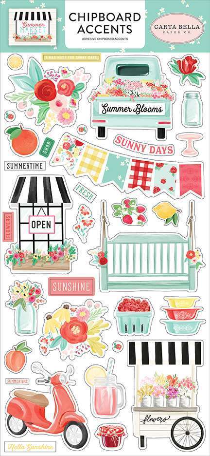Summer Market Chipboard Accents - Carta Bella*