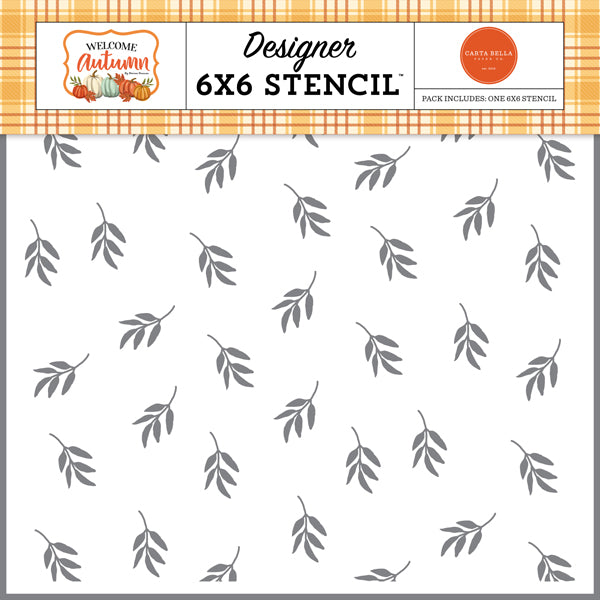 Grateful Branches Stencil - Welcome Autumn - Carta Bella - Clearance