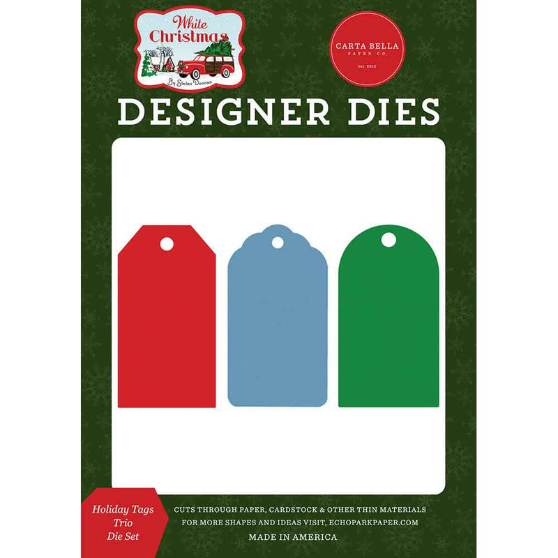 Holiday Tags Trio Die Set - White Christmas - Carta Bella