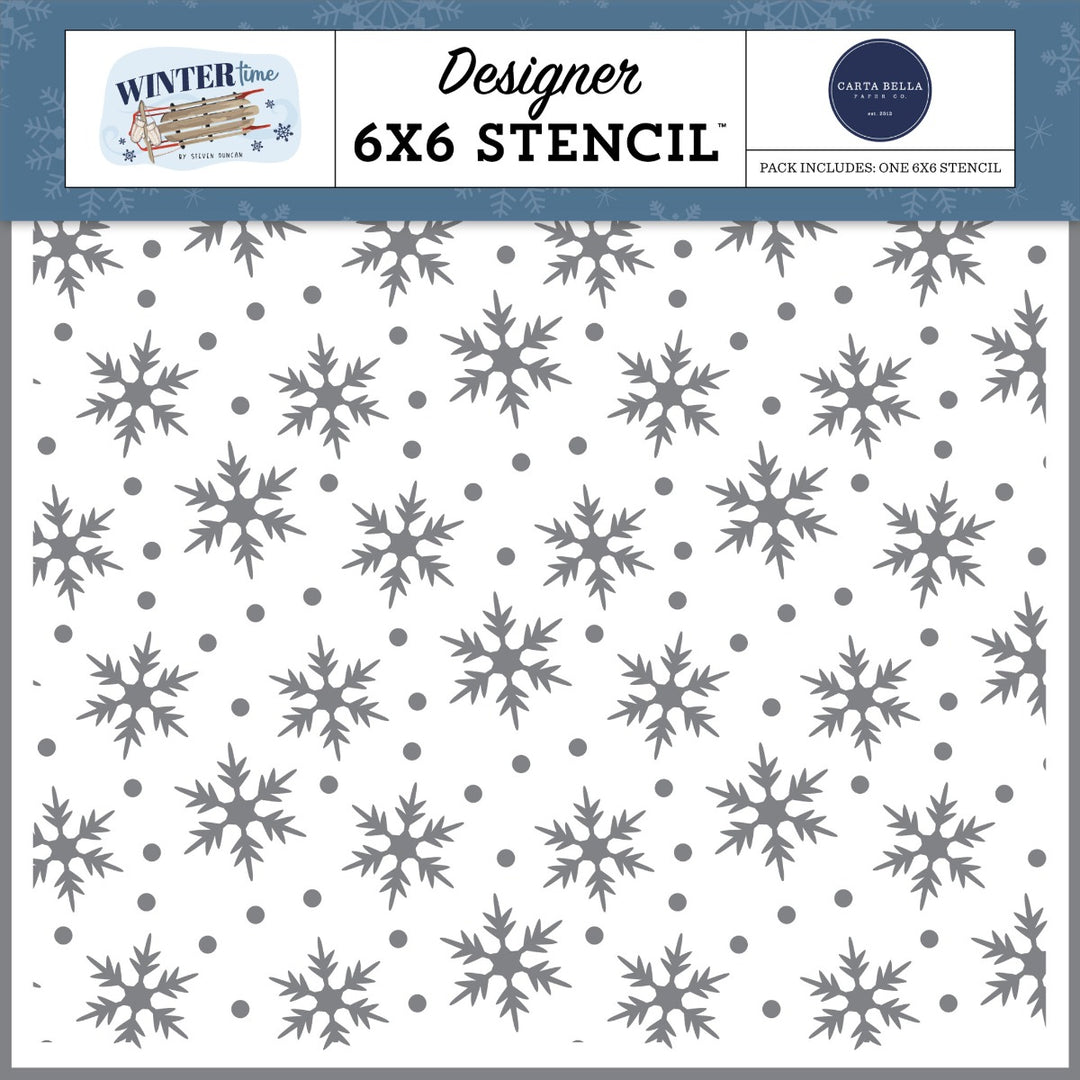 Bundle Up Snow Stencil - Carta Bella
