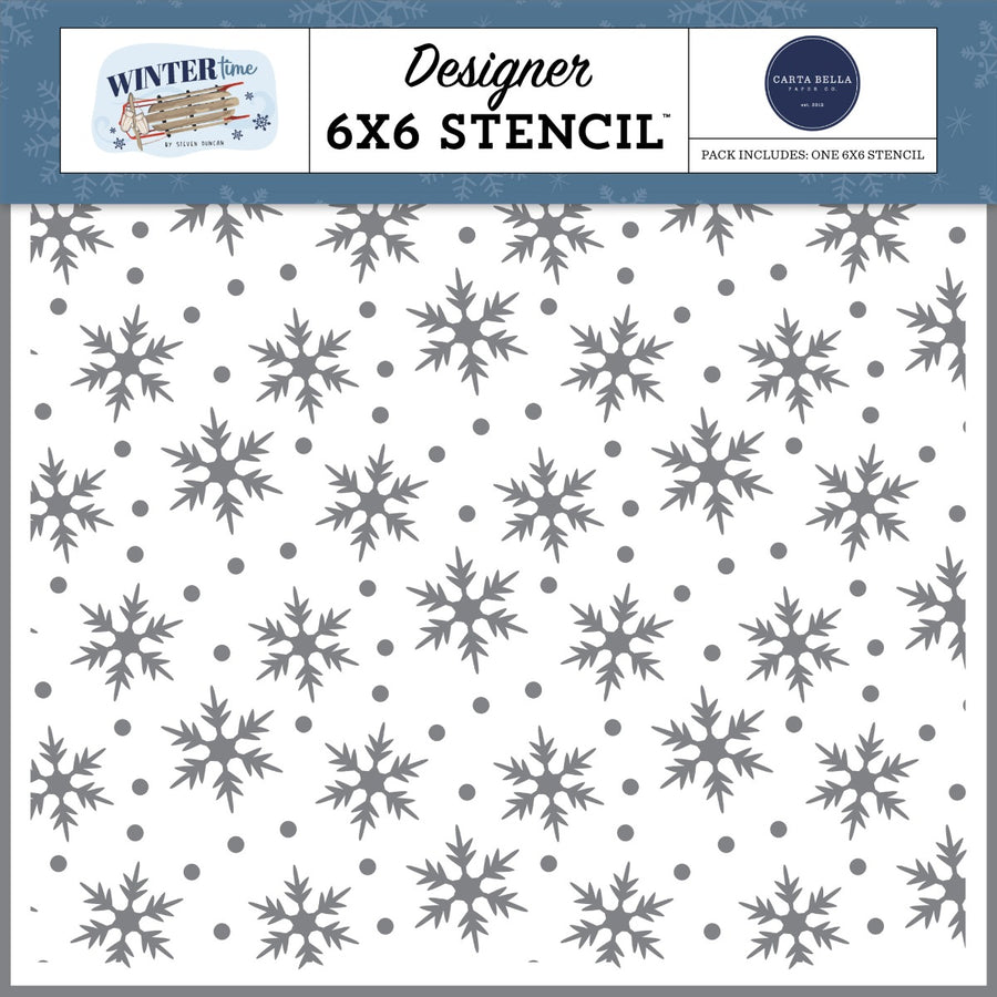 Bundle Up Snow Stencil - Carta Bella