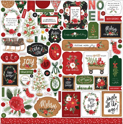 Happy Christmas Element Stickers - Carta Bella