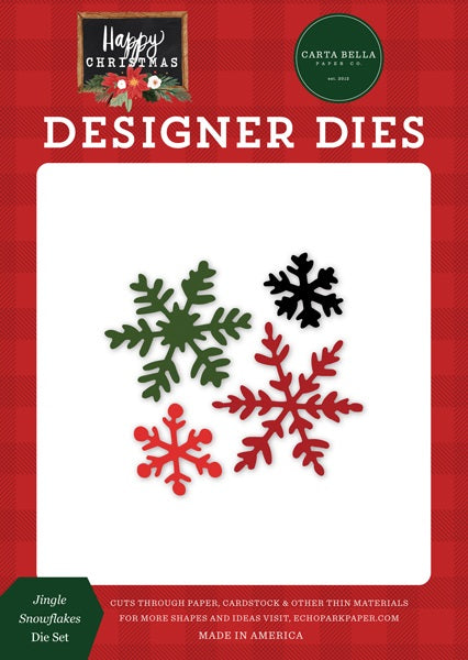 Jingle Snowflakes Dies-Happy Christmas-Carta Bella