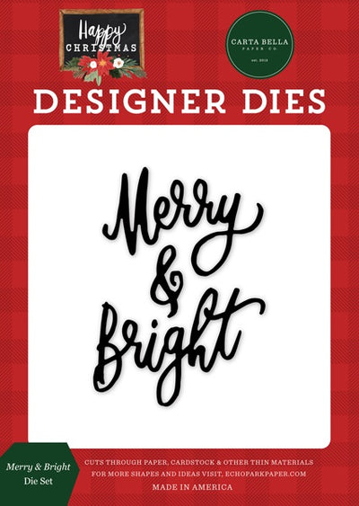 Merry & Bright Dies - Happy Christmas - Carta Bella - Clearance