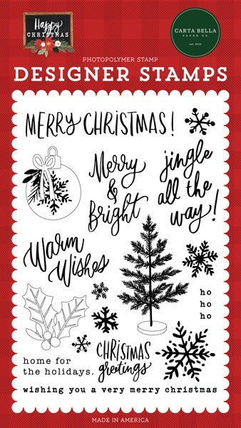 Jingle All The Way Stamps - Happy Christmas - Carta Bella - Clearance