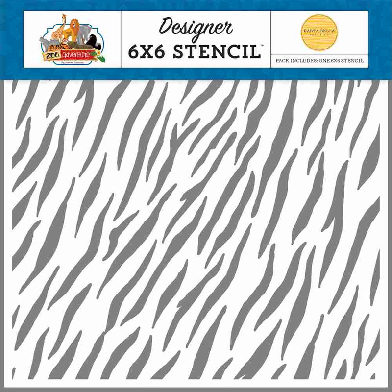 Zebra Stencil - Zoo Adventure - Carta Bella - Clearance