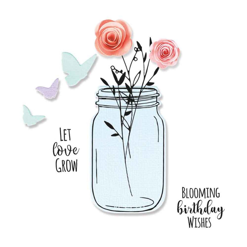 Birthday Jar Framelits Dies w/ Stamps - Jen Long - Sizzix - Clearance
