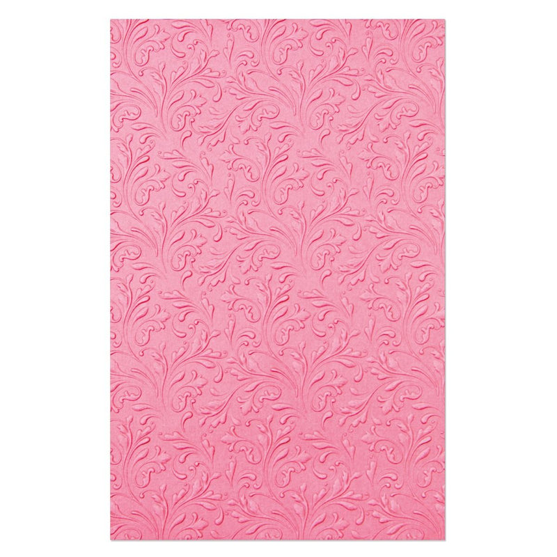 3-D Embossing Folder Floral Scrolls - Sizzix - Clearance