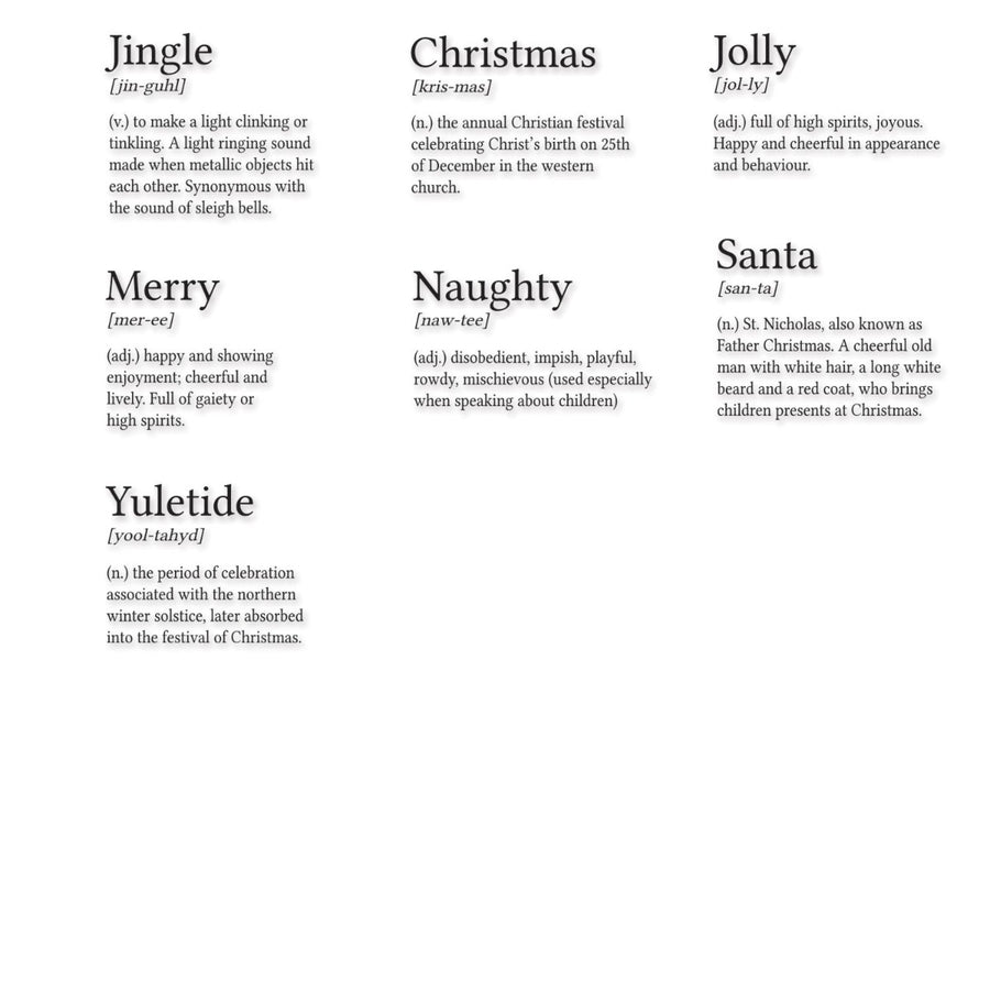 Festive Dictionary  Definitions Clear Stamps - Pete Hughes - Sizzix