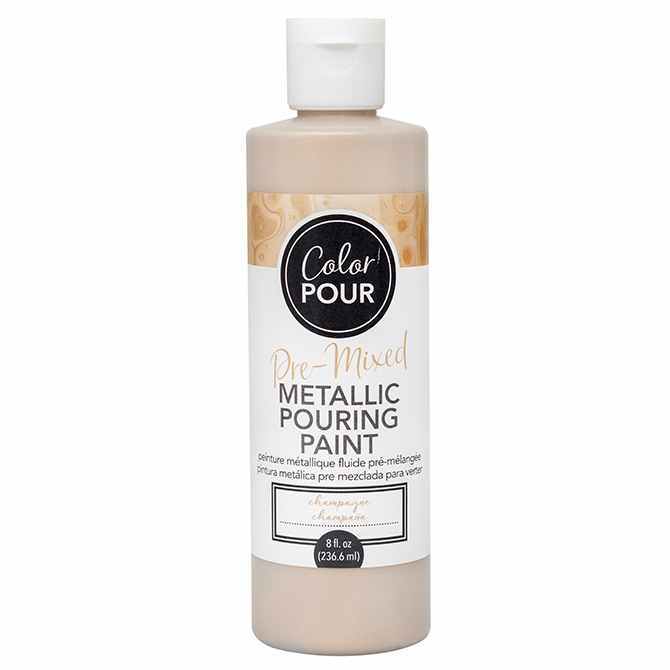 PRE-MIXED METALLIC POURING PAINT - AC - COLOR POUR - CHAMPAGNE (16 OZ)