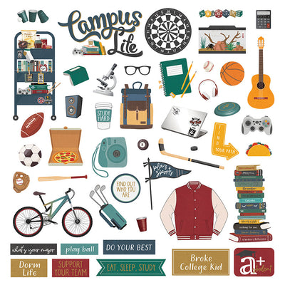 Boy Element Stickers - College Life Collection - Michelle Coleman -  PhotoPlay