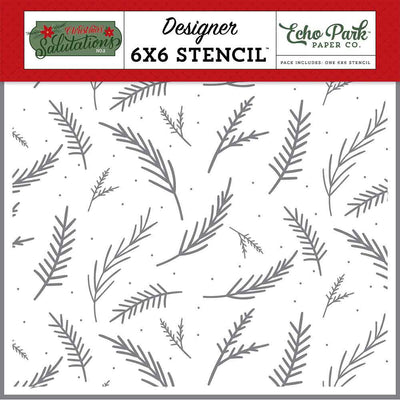 Balsam Branches Stencil - Christmas Salutations No. 2 - Echo Park