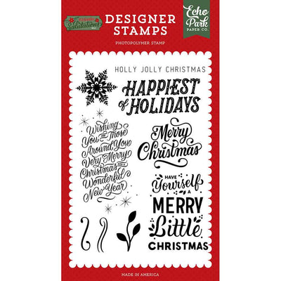Happiest Of Holidays Stamp Set - Christmas Salutations No. 2 - Echo Park