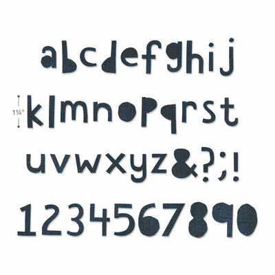 Tim Holtz Lower case cutout letters sizes