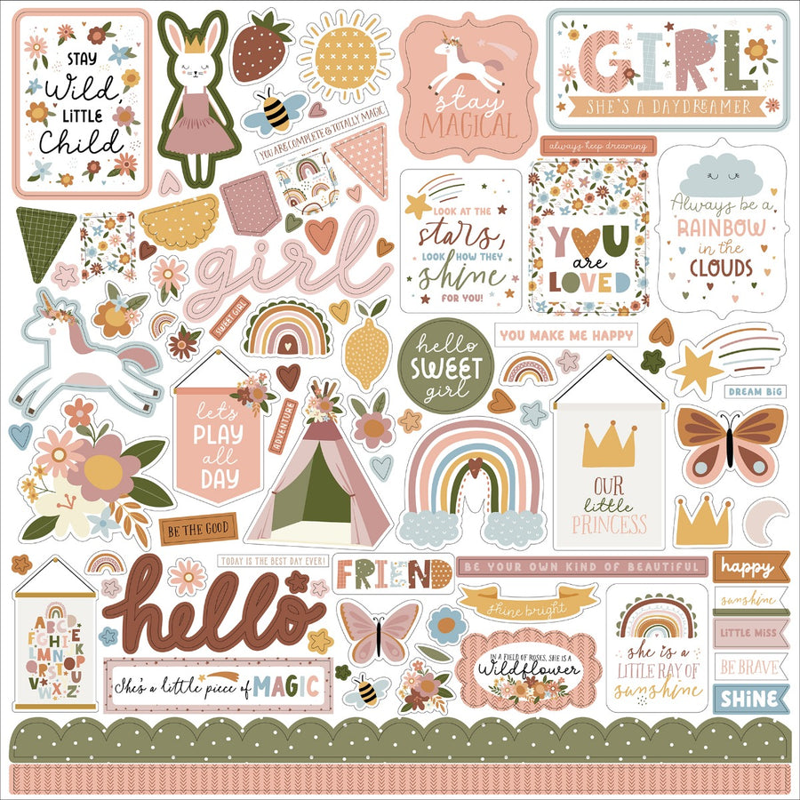 Element Stickers, 12x12 - Dream Big Little Girl - Echo Park