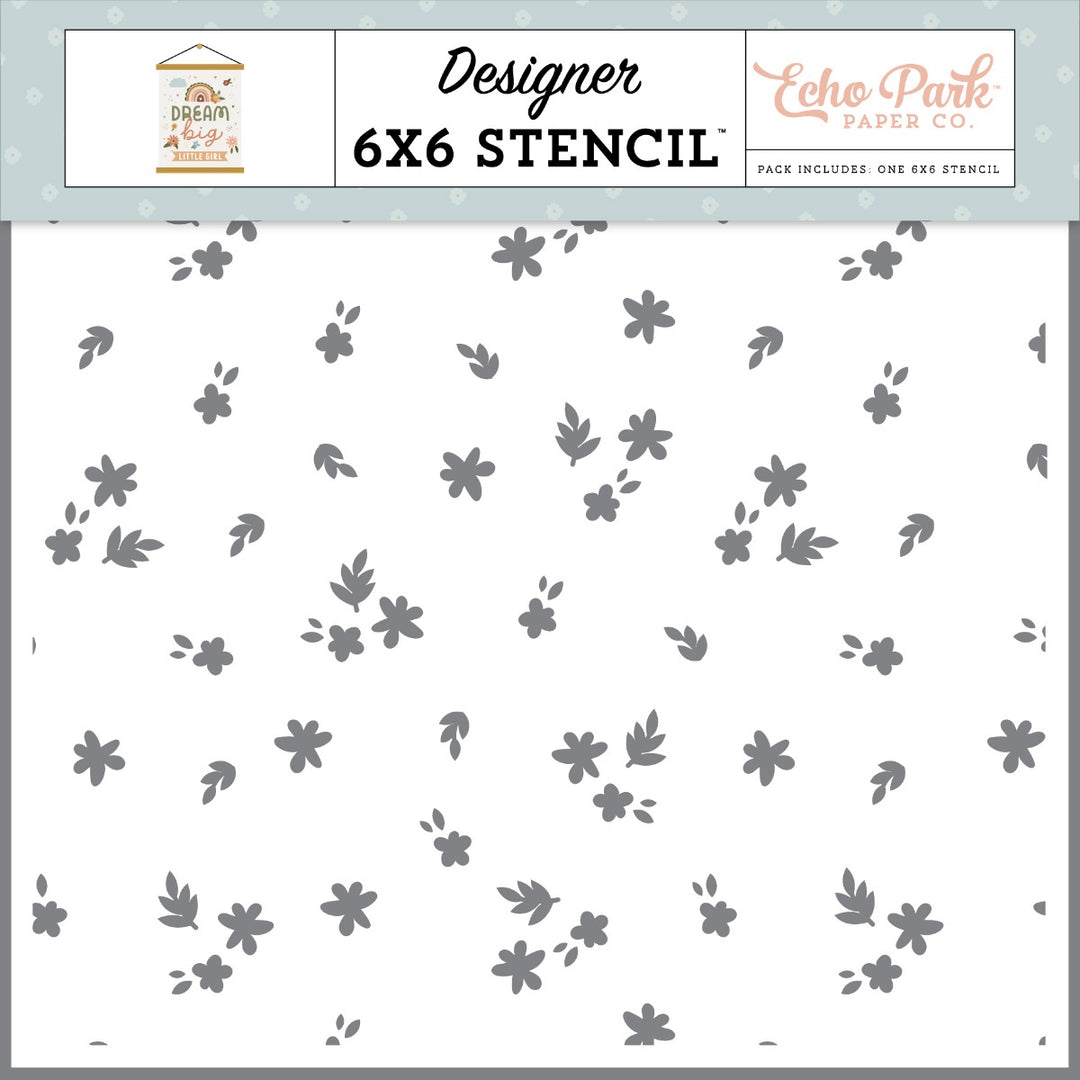 Echo Park DBG305033 Little Miss Floral Stencil