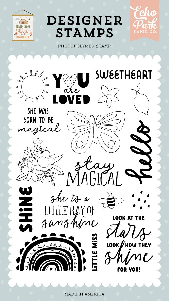 Born To Be Magical Stamp Set - Dream Big Little Girl - Echo Park