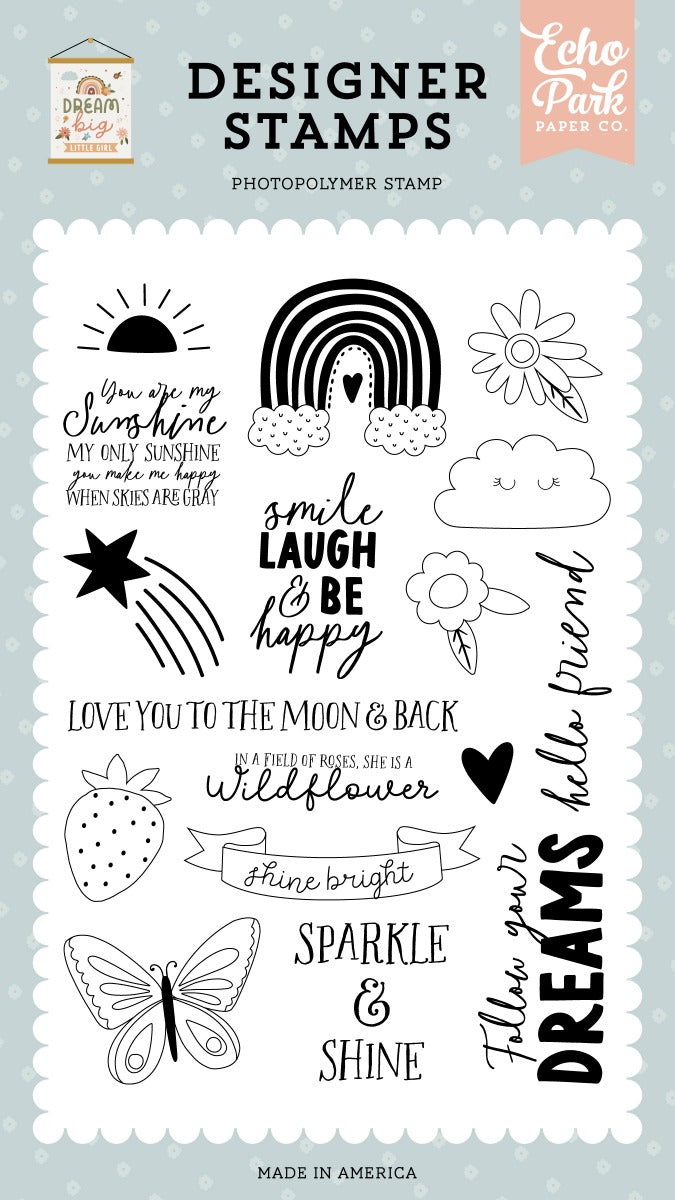 She Is A Wildflower Stamp Set - Dream Big Little Girl - Echo Park