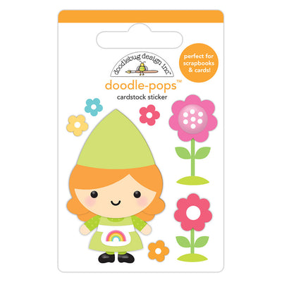 Garden Gnome Doodle-Pops 3D Stickers - Over The Rainbow - Doodlebug Design