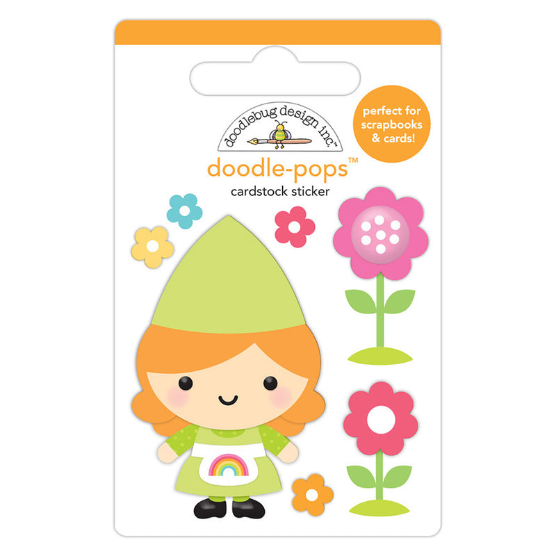 Garden Gnome Doodle-Pops 3D Stickers - Over The Rainbow - Doodlebug Design