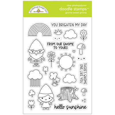 Gnome Sweet Gnome Clear Stamps - Over The Rainbow - Doodlebug Design