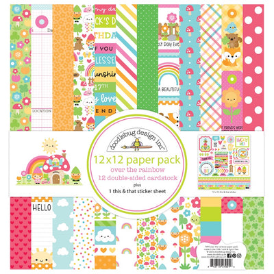 Paper Pack, 12x12 - Over The Rainbow - Doodlebug Design