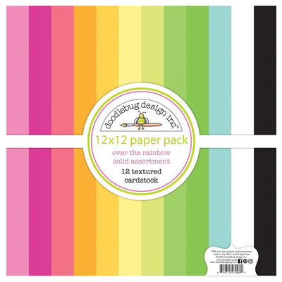Textured Cardstock, 12x12 - Over The Rainbow - Doodle Design