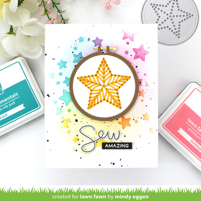 Embroidery Hoop Star Add-On Die- Embroidery Collection.-Lawn Fawn