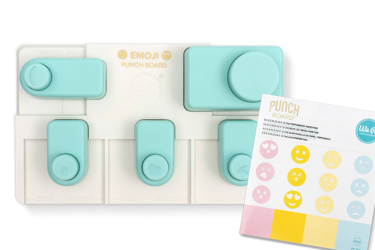 We R Memory Keepers Emoji Punch Board Bundle w/ Material