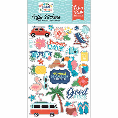 Endless Summer Puffy Stickers - Echo Park - Clearance