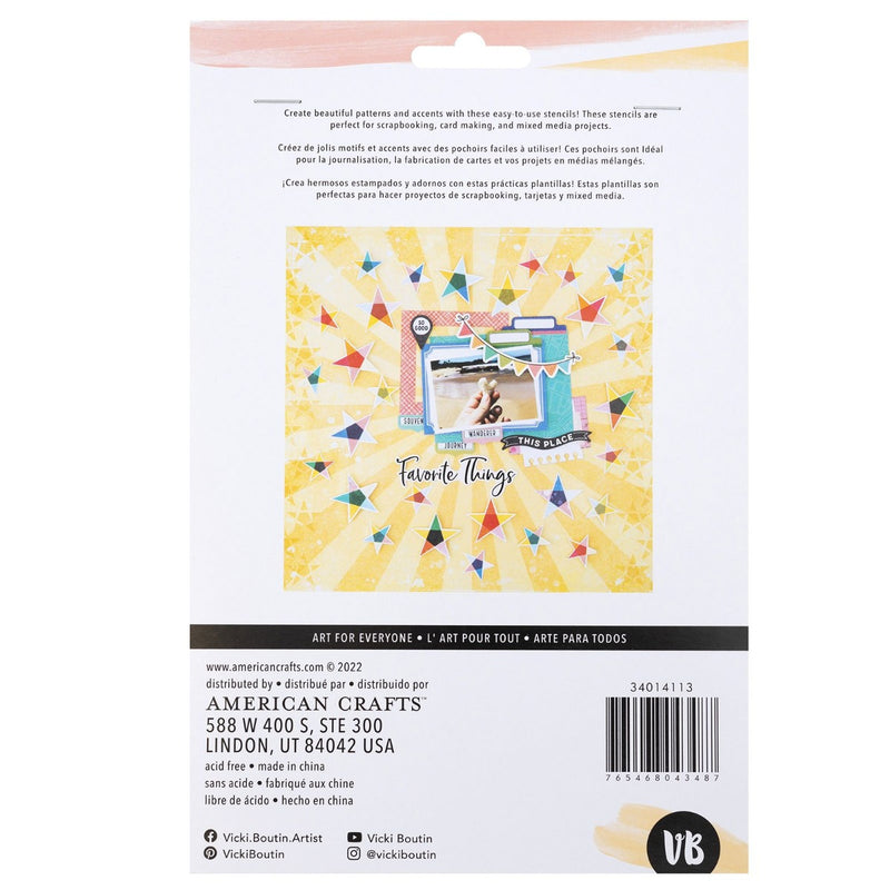 Little Getaway Stencil Pack - Vicki Boutin - Where To Next Collection - American Crafts
