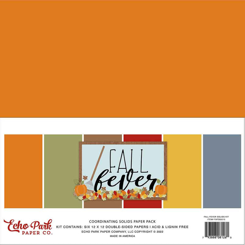 Fall Fever Solids 12" x 12" Cardstock Kit - Echo Park
