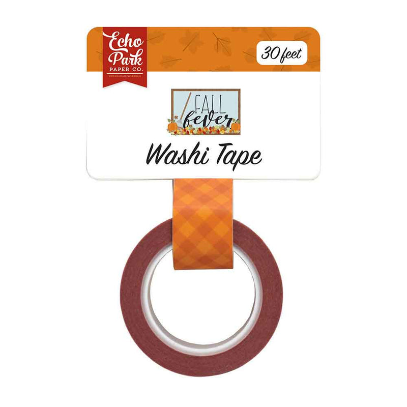 Orange Fall Plaid Washi Tape - Fall Fever - Echo Park