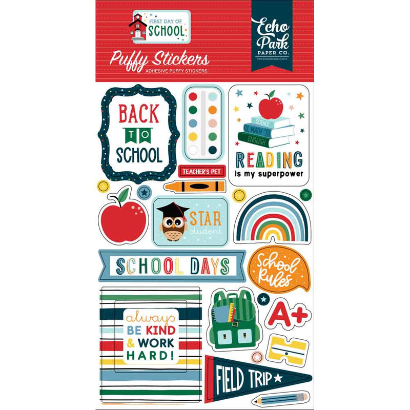 First Day Of School Puffy Stickers - Echo Park