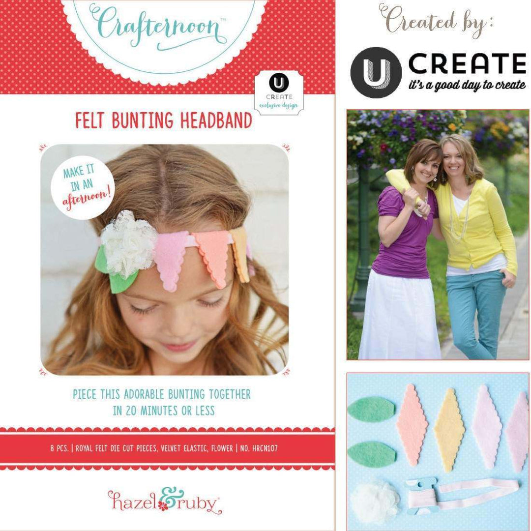 Crafternoon felt bunting headband packaging