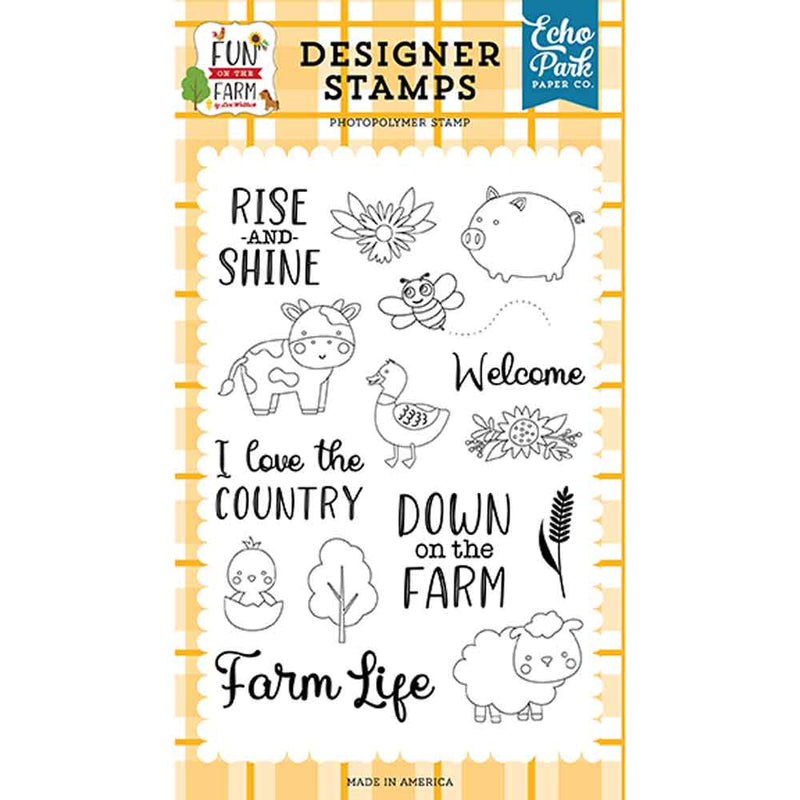 Rise And Shine Stamp Set - Fun on the Farm - Lori Whitlock - Echo Park