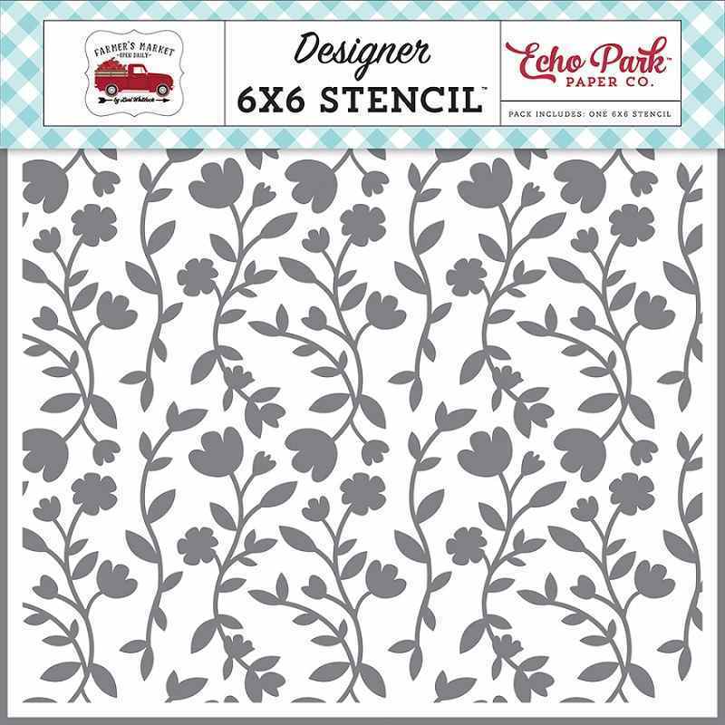 Flower Picking Stencil - Farmer&