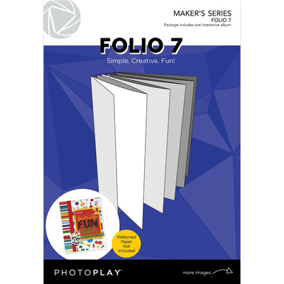 White Folio 7 5.25" x 7.25" Maker's Series Collection- Photoplay 