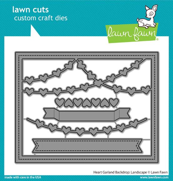 Heart Garland Backdrop: Landcape Die Set - Simply Celebrate Collection - Lawn Fawn