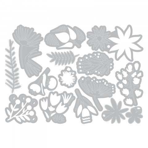 Sizzix Thinlits Die Set 15PK - Funky Floral 