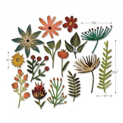 Tim Holtz Funky Floral #3 die sizes