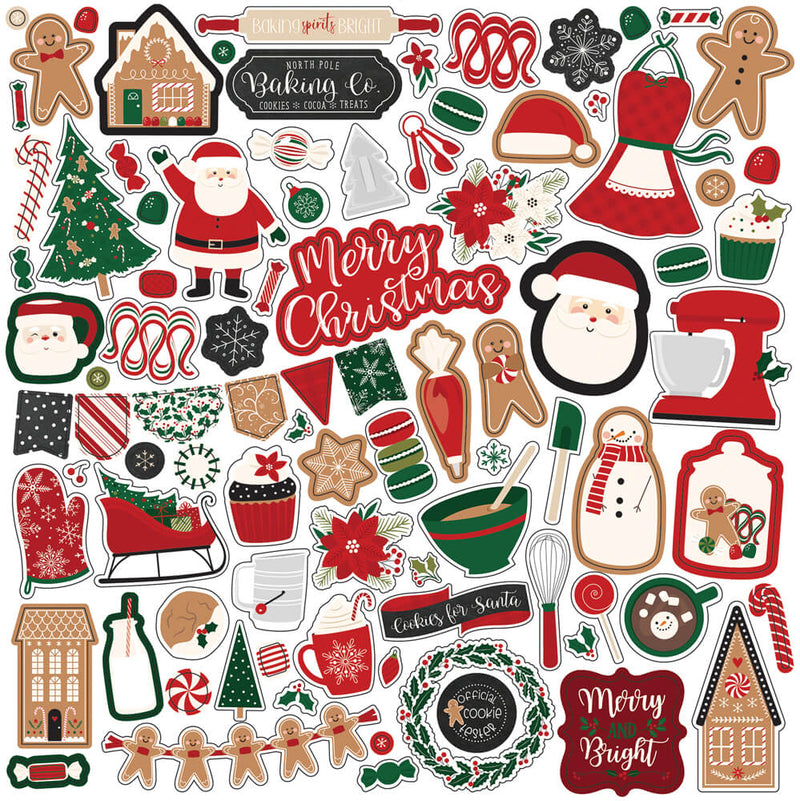 A Gingerbread Christmas Element Stickers - Echo Park