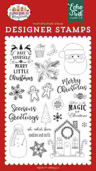 Cookies and Milk Stamps - A Gingerbread Christmas - Echo Park - Clearance
